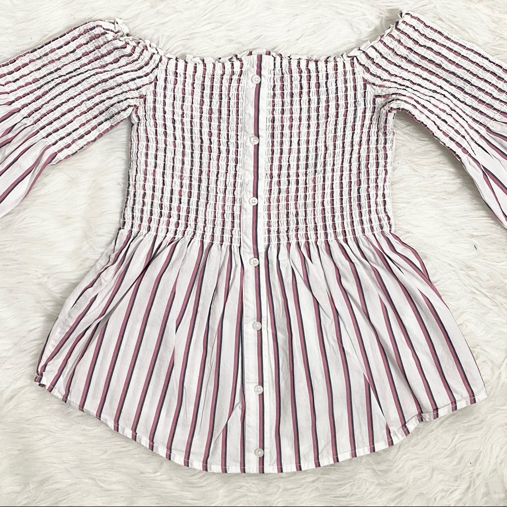 ABERCROMBIE & FITCH Striped Button Top - Picture 4 of 5